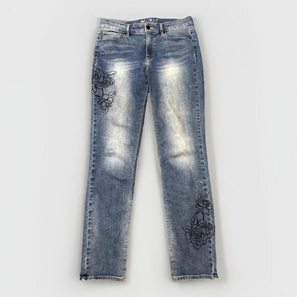 White House Black Market Denim - White House Black Market Jeans Woman’s Size 6 Mid Rise Medium Wash‎ Roses 31x29
